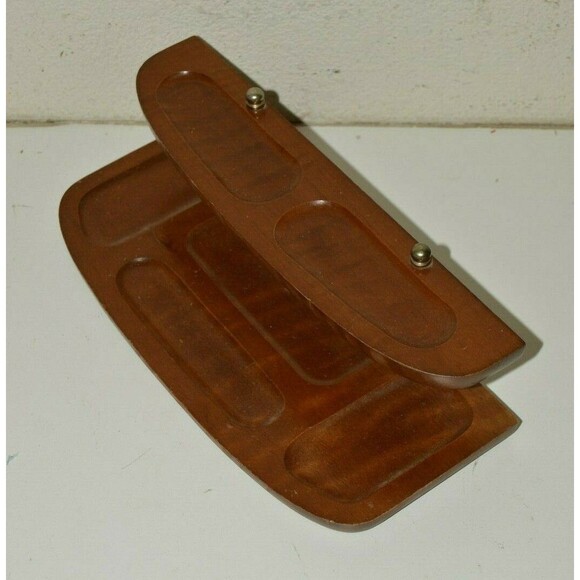 Vintage 2 Tier Men's Dresser Top Caddy Watches Cuff Links Tie Bars Jewelry - Picture 3 of 8